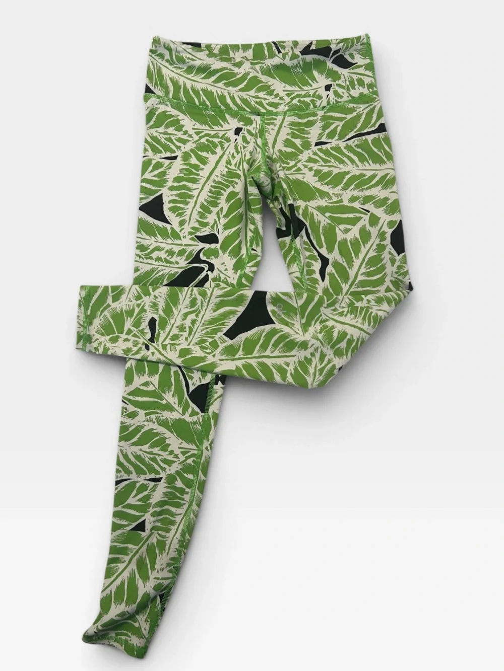 ALO High-Waist Green Leaf Print Leggings